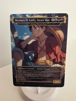 Mtg Magic Playtest Card Borderless Monkey D Luffy Anime Commander EDH Matte - Image 2