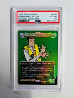 MTG MARVEL SPIDER-MAN FOIL Peter Parker PSA GRADE 10 - Image 1
