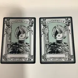 2 Autographed Signed, RK Post token, Magic, the gathering MTG Construct 0/0 - Image 1