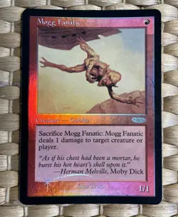 MtG Mogg Fanatic Foil FNM DCI Promo Foil Cut Line Error English 2002 - Image 1