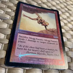 MtG Mogg Fanatic Foil FNM DCI Promo Foil Cut Line Error English 2002 - Image 2