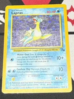 Lapras 10/62 Fossil Holo Pokemon TCG - Image 1