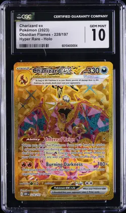 2023 POKEMON OBSIDIAN FLAMES HYPER RARE HOLO CHARIZARD EX CGC 10 GEM MINT - Image 1