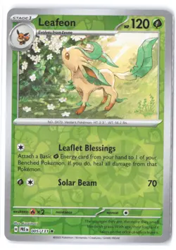 Pokemon Leafeon 005/131 SV: Prismatic Evolutions NM Reverse Holo - Image 1