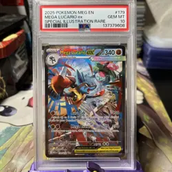 PSA 10 2025 Pokemon Mega Evolution #179 Mega Lucario Special Illustration Rare - Image 1