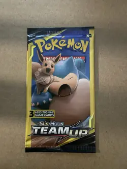 2019 | Pokemon | Sun and Moon: Team Up 3-Card Booster Pack | TCG | Snorlax Art - Image 1