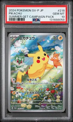 2024 POKEMON JPN SV-P PROMO #218 PIKACHU PSA 10 - Image 1