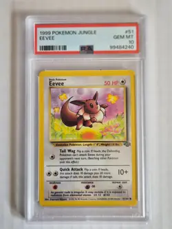 Eevee 51/64 Jungle PSA 10 GEM MINT Graded Pokemon TCG Card 1999 WOTC - Image 1