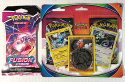 Pokemon Fusion Strike & Vivid Voltage LOT 2-Pack Blister & 1 Mew Sleeved Booster - Image 1