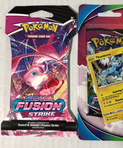 Pokemon Fusion Strike & Vivid Voltage LOT 2-Pack Blister & 1 Mew Sleeved Booster - Image 2
