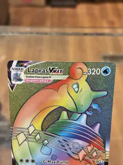 Pokemon TCG Sword & Shield Lapras VMAX 203/202 Secret Rare Rainbow Holo Card - Image 2
