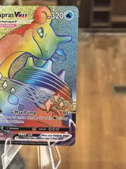 Pokemon TCG Sword & Shield Lapras VMAX 203/202 Secret Rare Rainbow Holo Card - Image 4