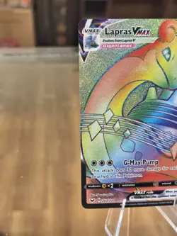 Pokemon TCG Sword & Shield Lapras VMAX 203/202 Secret Rare Rainbow Holo Card - Image 5