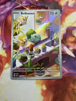 Pokemon TCG Stellar Crown Illustration Holo Bulbasaur Card 143/142SV07 Rare - Image 1