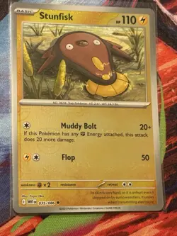 Pokemon Stunfisk Master Ball Reverse Holo 035/086 Near Mint - Image 1