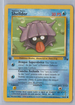 1999 Pokemon Fossil Set 1st Edition Shellder 54/62 Common Portuguese - Image 1
