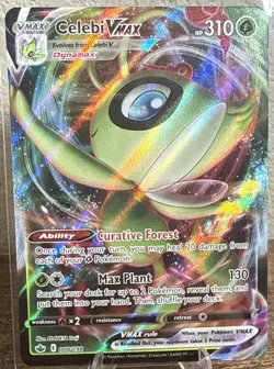 2021 Pokemon SWSH Chilling Reign Ultra Rare Holo Card Celebi VMAX #008/198 - Image 1