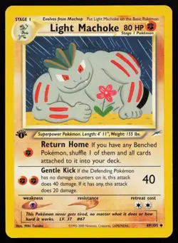 Light Machoke 49/105 Uncommon Neo Destiny 1st Edition Pokemon Card - Image 1