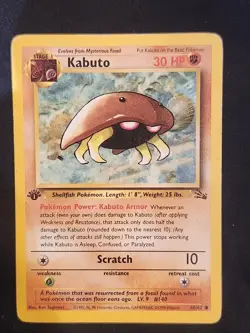 1st Edition Kabuto 50/62 Fossil Pokemon TCG - Image 3