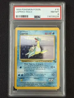 Pokemon TCG Lapras Fossil Holo Unlimited Rare Card 10/62 - Image 1