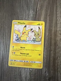 Pokemon TCG Pikachu SM162 Team Up Holo Blister Promo Card - Image 1