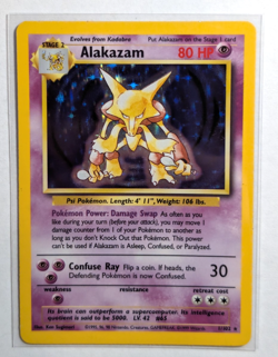 Alakazam Holo Rare 1/102 - Pokemon Base Set - Original WOTC Card - Image 1