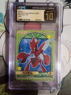 CGC 10 Pristine Marumiya Scizor #17 Holo Sticker - Pokemon - Image 1