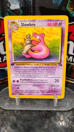 SLOWBRO Fossil Series POKEMON Non-Holo 1st Edition 1999 Trading Card 43/62 HP - Image 1