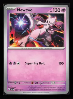 Mewtwo 059/142 Uncommon SV07: Stellar Crown Pokemon Card - Image 1