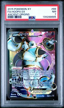 2015 POKEMON XY ANCIENT ORIGINS #89 FULL ART/HOOPA NM PSA 7 - Image 1
