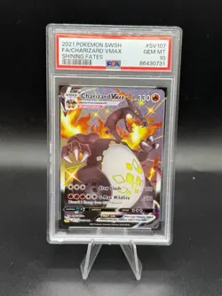 2021 Pokemon SWSH FA/ Charizard VMAX Shining Fates #SV107 GEM MT PSA 10 - Image 1