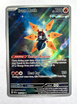 Pokemon TCG Iron Moth 187/182 Paradox Rift Illustration Rare Holo - Image 1