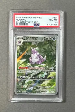 2023 Pokemon Mew EN Nidoking Illustration RARE; PSA Graded GEM MINT 10; #174 - Image 1