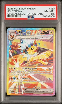 2025 POKEMON PRE EN-PRISMATIC EVOLUTIONS #153 JOLTEON EX PSA 8.5 - Image 1