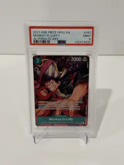 2023 MONKEY D. LUFFY One Piece OP02-041 Alt Art - Paramount War - PSA 9 - Image 1