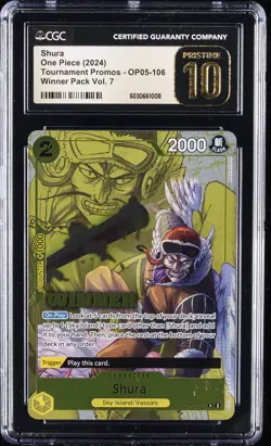2024 ONE PIECE TOURNAMENT CARDS WINNER PACK VOL. 7 SHURA CGC 10 PERFECT - Image 1