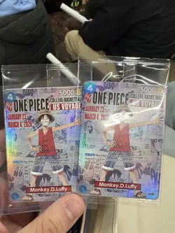 One Piece Monkey.D.Luffy US College Basketball Promo Card IN HAND - Image 1