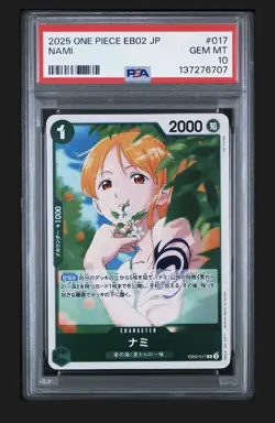 PSA 10 - Nami EB02-017 Holo One Piece Japanese 2025 - Image 1