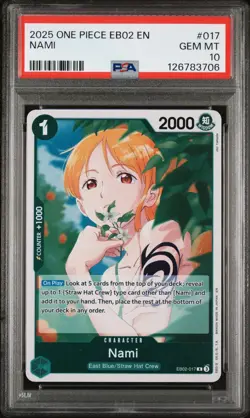 ONE PIECE EXTRA BOOSTER #017 NAMI EB02 017 PSA 10 GEM MINT - Image 1