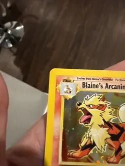 Pokemon TCG Gym Challenge Blaine's Arcanine Holo Rare Card 1/132 LP/NM - Image 3