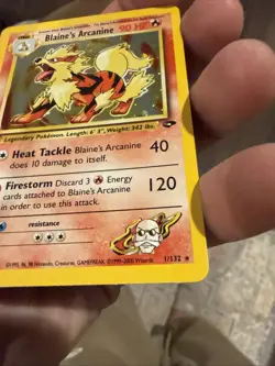 Pokemon TCG Gym Challenge Blaine's Arcanine Holo Rare Card 1/132 LP/NM - Image 5