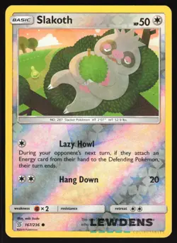 Slakoth - 167/236 - Reverse Holo Common - Unified Minds - Pokemon Card - Image 1
