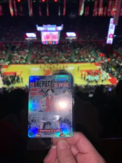 One Piece Monkey D. Luffy US Voyage College Basketball Promo Card - 1/23 Rutgers - Image 1