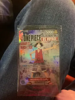 One Piece Monkey D. Luffy US Voyage College Basketball Promo Card - 1/23 Rutgers - Image 2