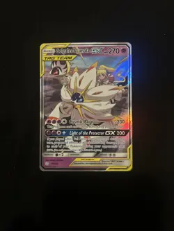 Pokemon TCG Solgaleo & Lunala GX Holo Card 75/236 Sun & Moon Cosmic Eclipse - Image 1