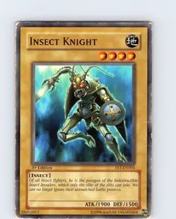 Yu-Gi-Oh TCG Insect Knight FET-EN004 1st Edition Regular Common Card Played HP - Image 1