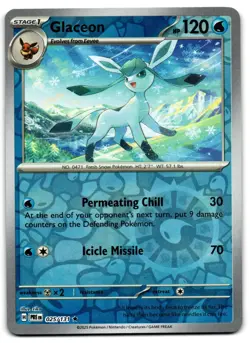 Glaceon 025/131 - Prismatic Evolutions Rare Pokemon TCG Reverse Holo - M/LP Card - Image 1