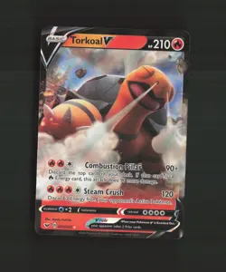 Torkoal V 024/202 Sword & Shield Ultra Rare Holo Pokemon Card NM - Image 1