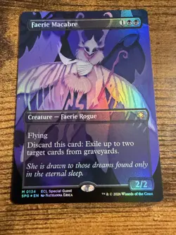 MTG Lorwyn Eclipsed Rare BORDERLESS FOIL Faerie Macabre - Image 1
