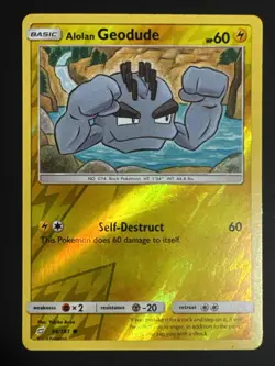 Pokemon Card Alolan Geodude 34/181 Reverse Holo Team Up NM - Image 1